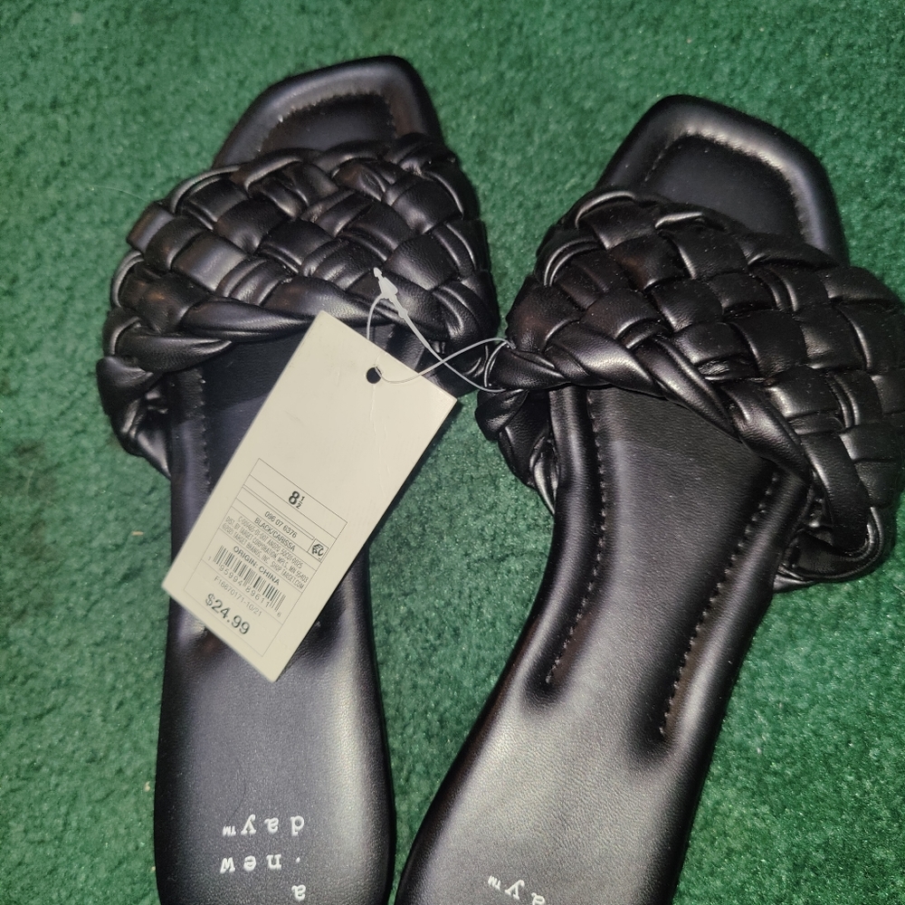 Black New Day braided sandals NWT